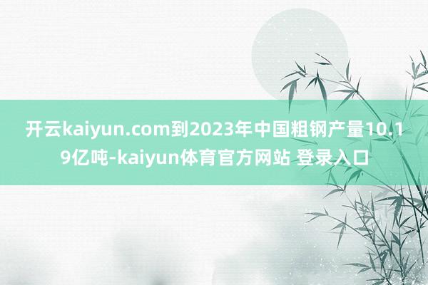 开云kaiyun.com到2023年中国粗钢产量10.19亿吨-kaiyun体育官方网站 登录入口