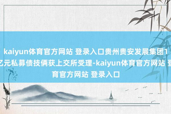 kaiyun体育官方网站 登录入口贵州贵安发展集团106.75亿元私募债技俩获上交所受理-kaiyun体育官方网站 登录入口