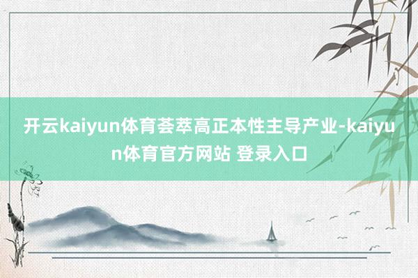 开云kaiyun体育荟萃高正本性主导产业-kaiyun体育官方网站 登录入口